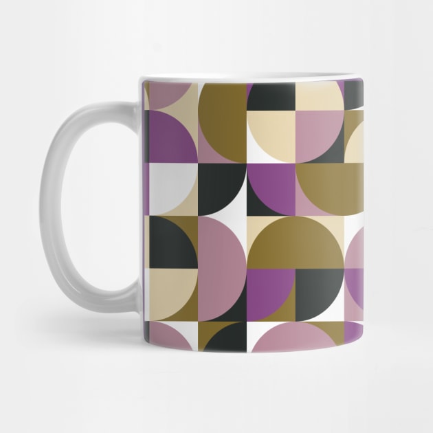 Purple and Olive Vintage Geometry by Carolina Díaz
